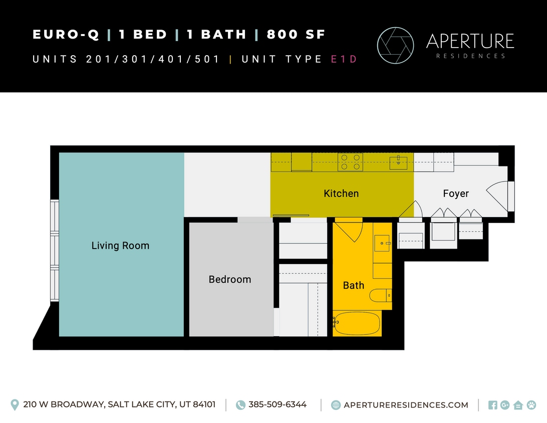 Units 201, 301, 401, 501 Aperture - Floor Plan Inserts - 1x1 Euro-Q