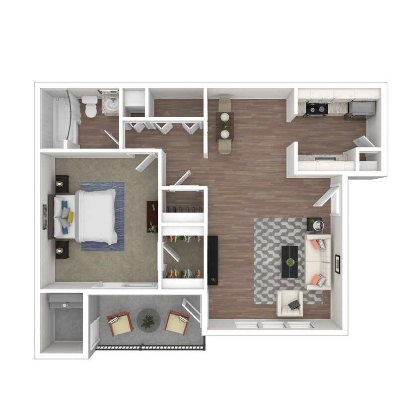 Floor Plan - Birch - 1x1 Large Upgrade