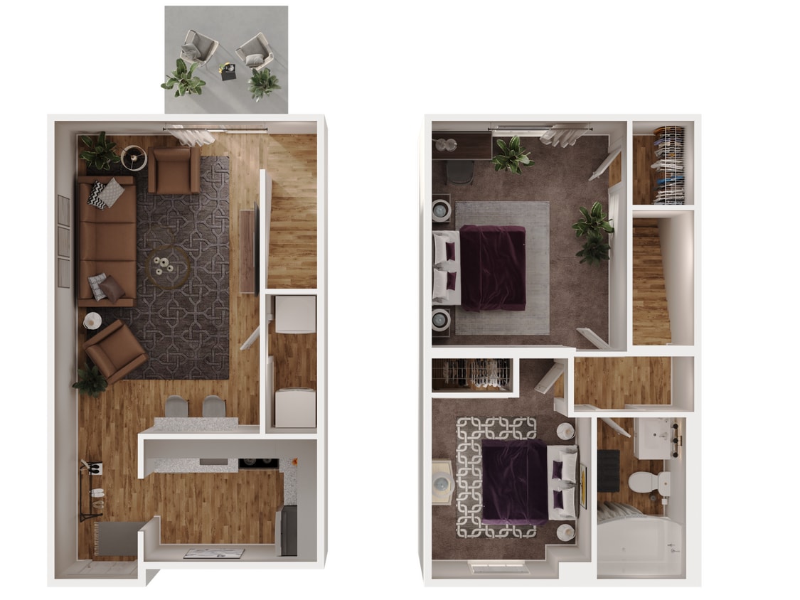 Floor Plan - Sussex-TH - 840sf