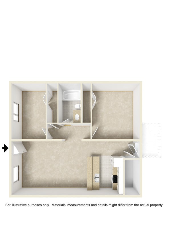 Floor Plan - 2BR 1.5 BATH