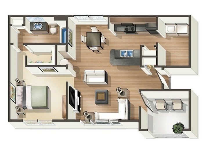 1G 1x1 883.jpg - A3 - Carriage House - One Bedroom, One Bathroom