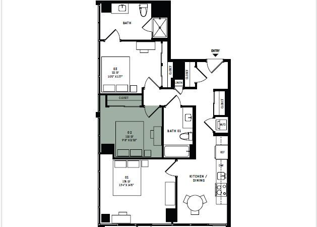 Floor Plan - Co-Living D9-Bedroom 2