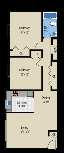2BR/1BA - TWO BEDROOM