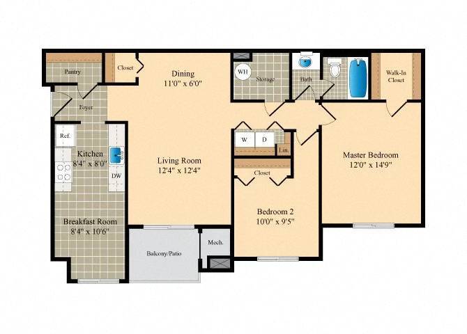 Floor Plan - 2x1