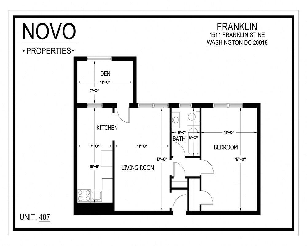 Floor Plan - Standard 1Bedroom/1Bath