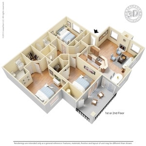 3BR/2BA - 3 Bed 2 Bath 1473 SqFt (1330 Net)