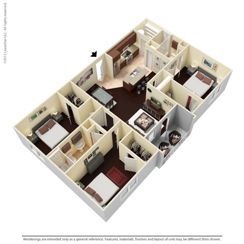 Floor Plan - 3 Bedroom - 2 Bath