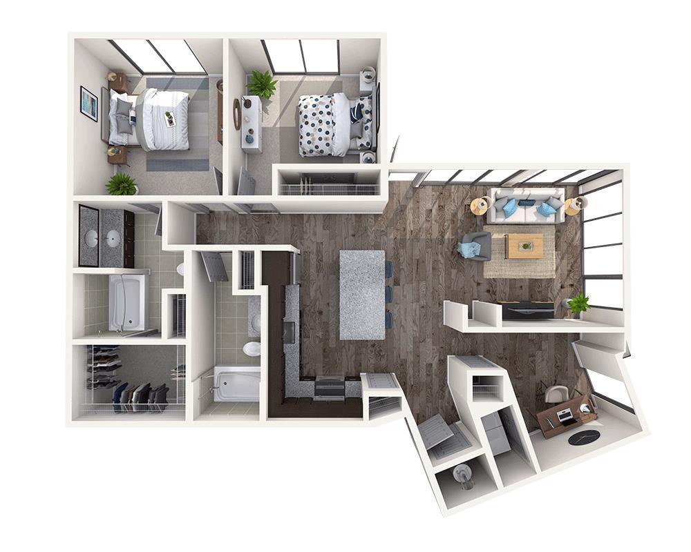 Floor Plan - Two Bedroom B2G