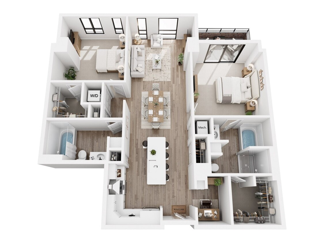 Floor Plan - 2 Bedroom + Den