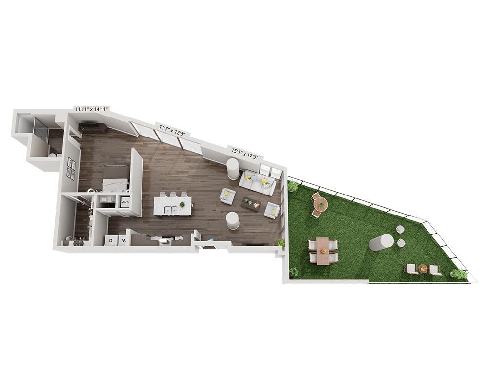 Floor Plan - One Bedroom A1AB26
