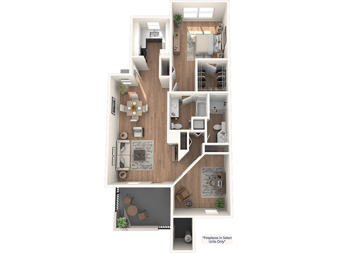 Floor Plan - Saguaro (1 bed + den)