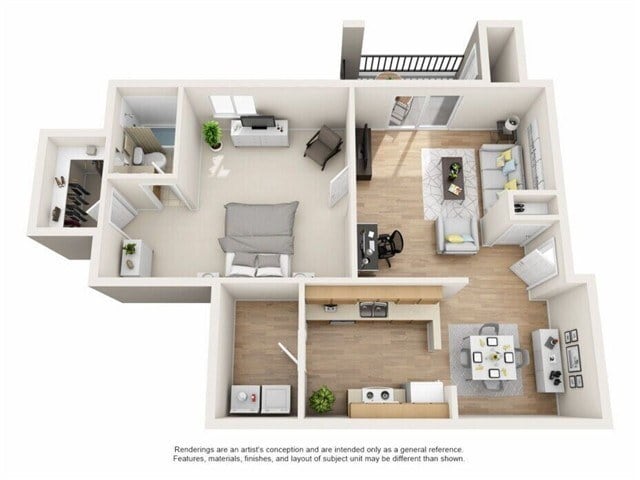 Floor Plan - 1 Bedroom 1 Bathroom