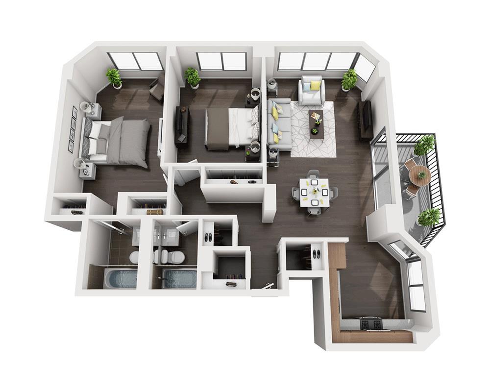 Floor Plan - Two Bedroom B2E