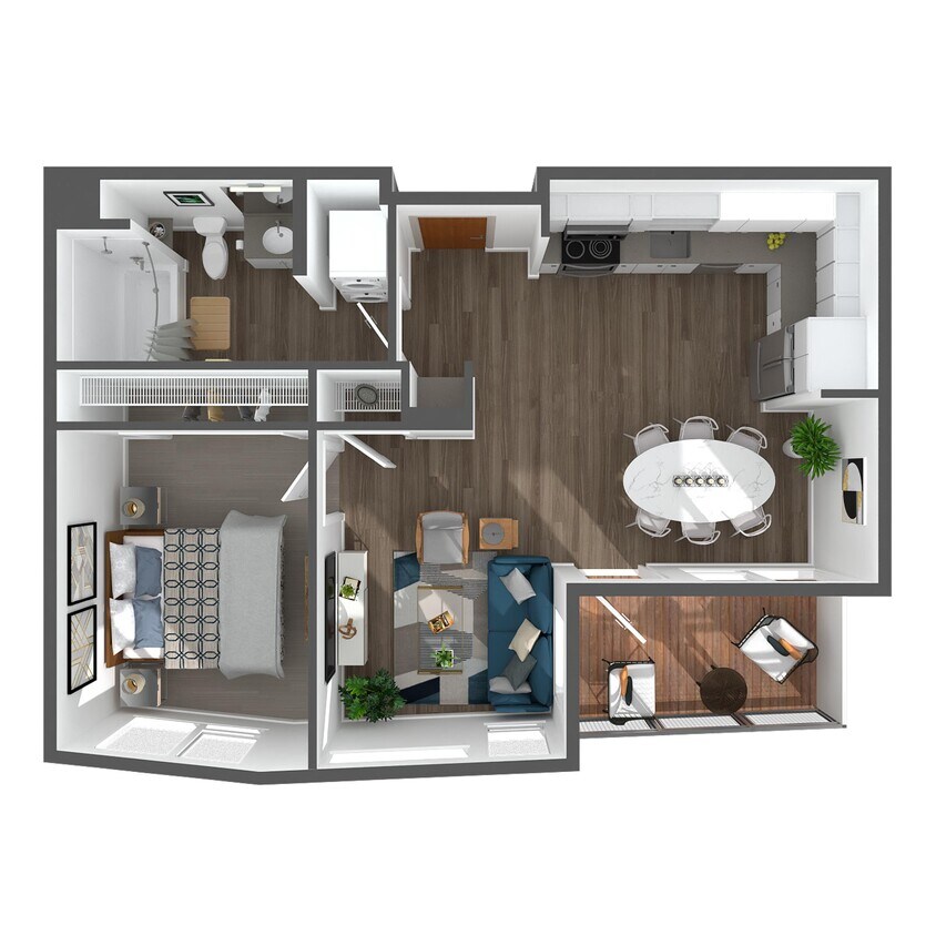 Floor Plan - 1 Bed/1 Bath-A6.2