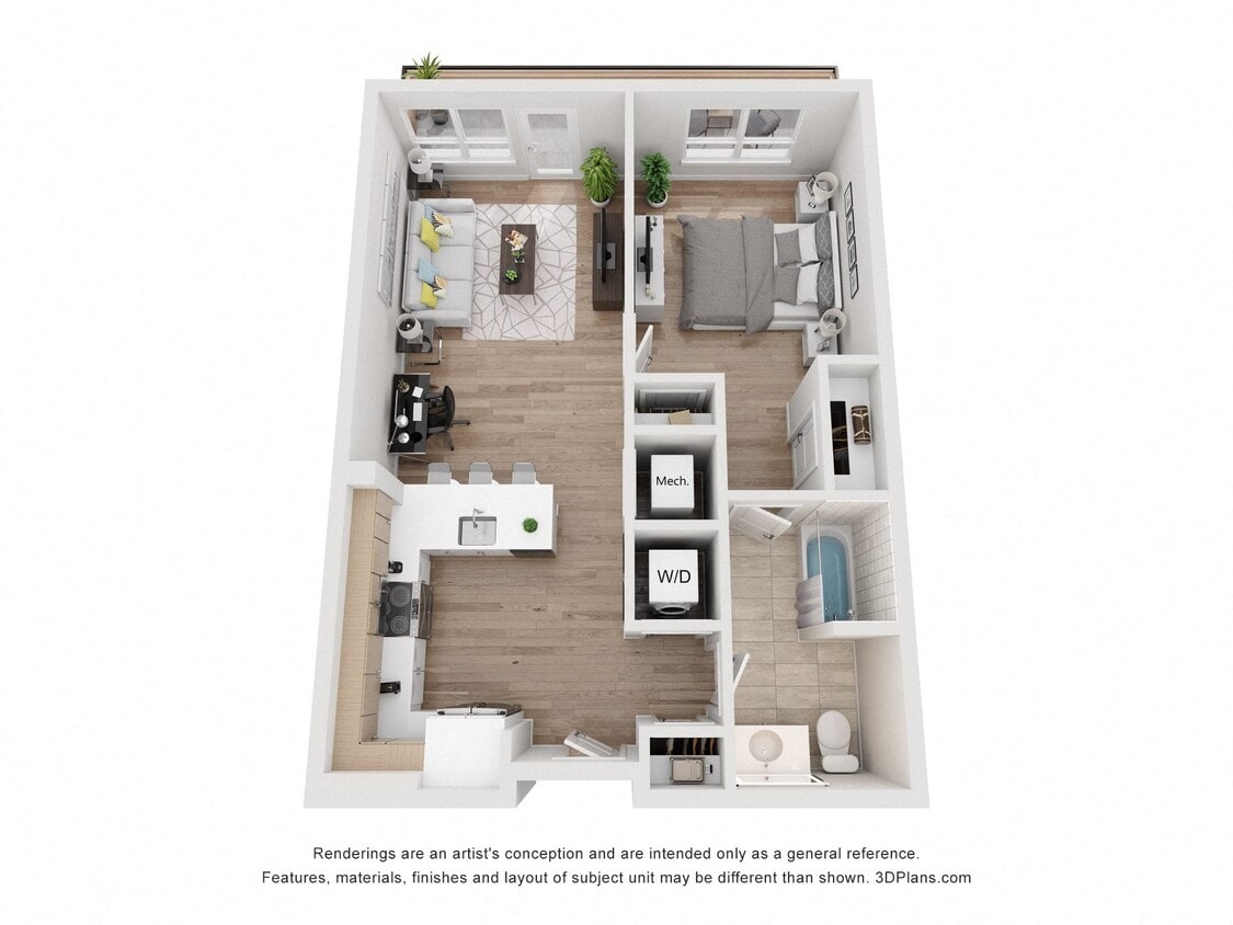 Floor Plan - Avenue G | 1 Bed/1 Bath-AW-01.6