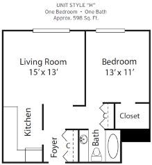 1BR/1BA - Alder