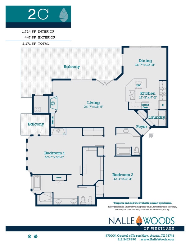 Floor Plan - Two Bedroom Two Bath-C