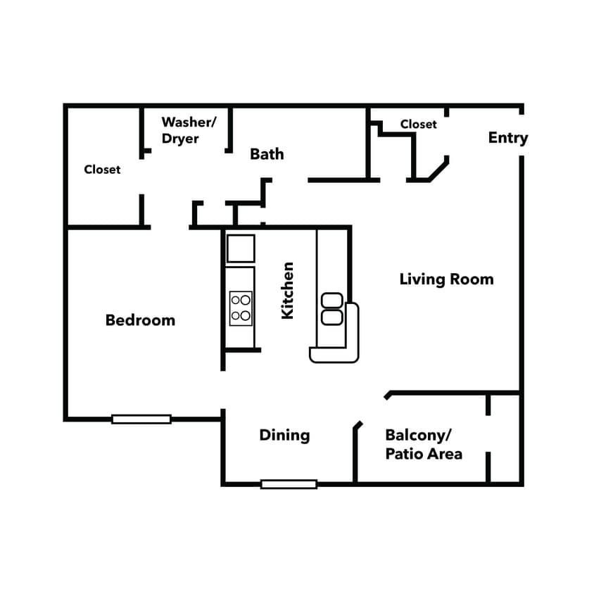 Floor Plan - One Bedroom