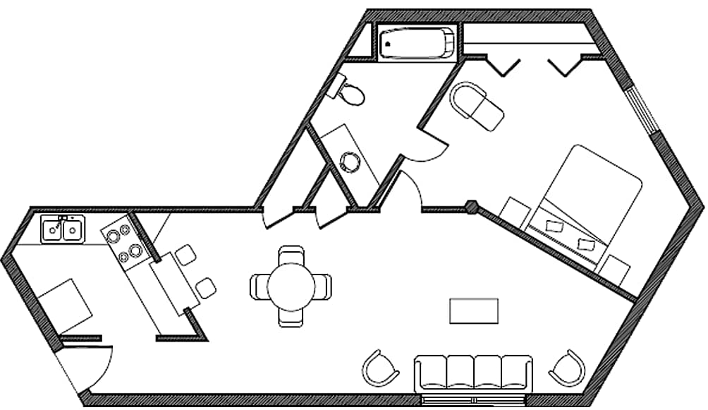 1 BD C 735 SQFT.png - 1C: 1 Bed / 1 Bath 735 SqFt