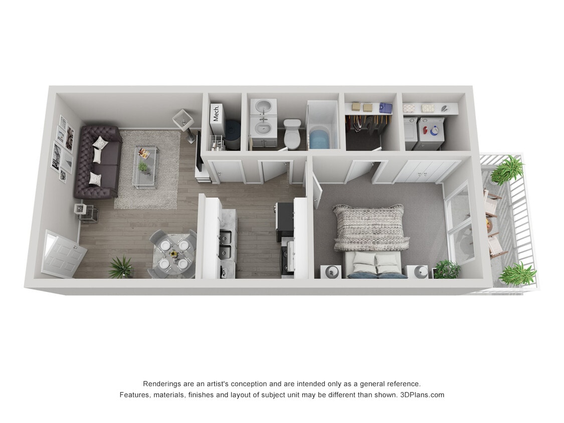 Floor Plan - 1x1 Large Standard - Call For Availability