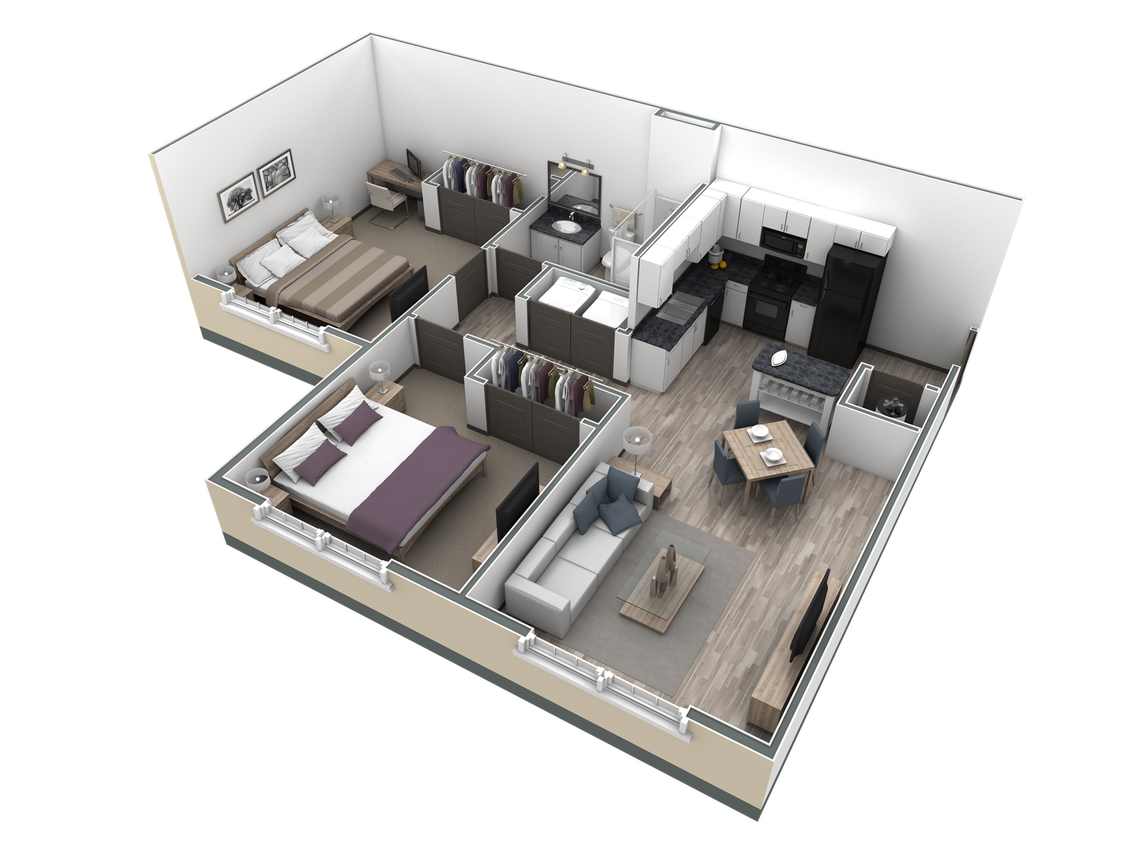 Floor Plan - 2-1 BR Horizon Overlook