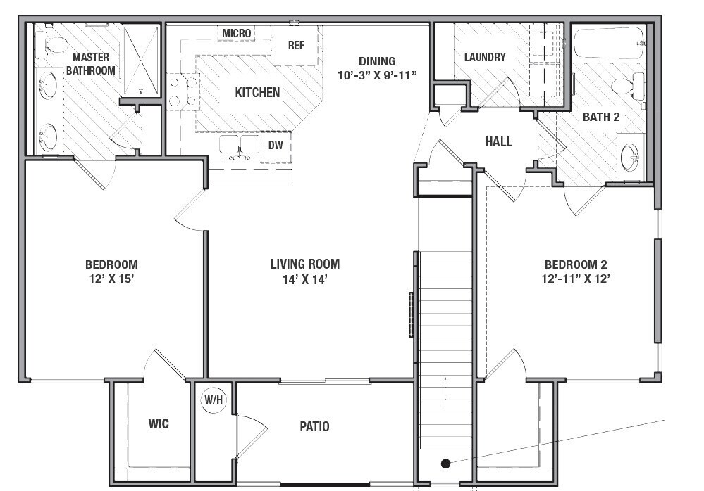 Floor Plan - 2x2D