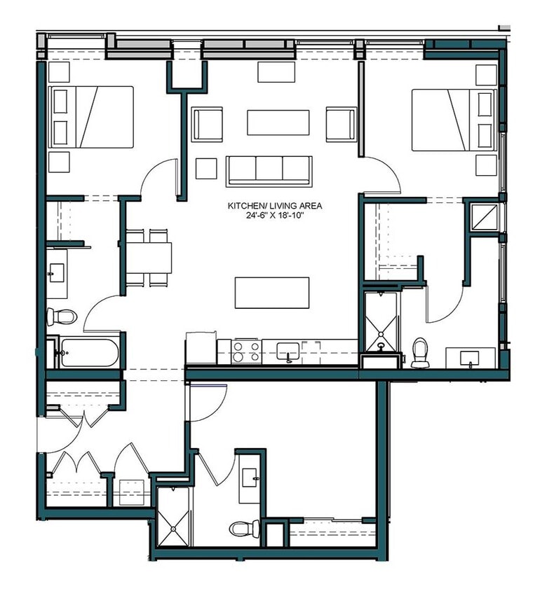 Floor Plan - 3 Bed/3 Bath-E2