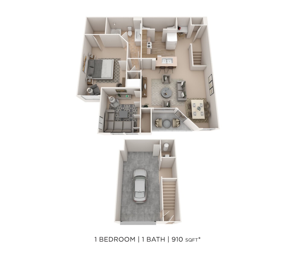 Floor Plan - One Bedroom- 910 sqft