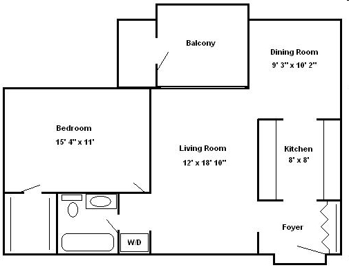 1 Bedroom Midrise F - 1 Bedroom Midrise F