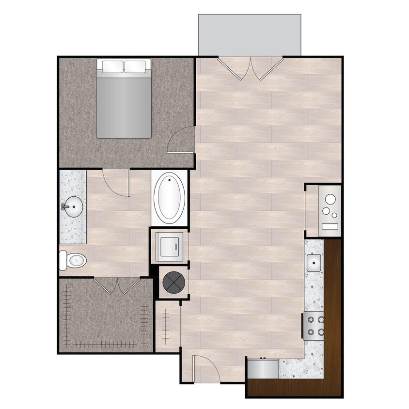Floor Plan - A Otto 649 sqft - 669 sqft
