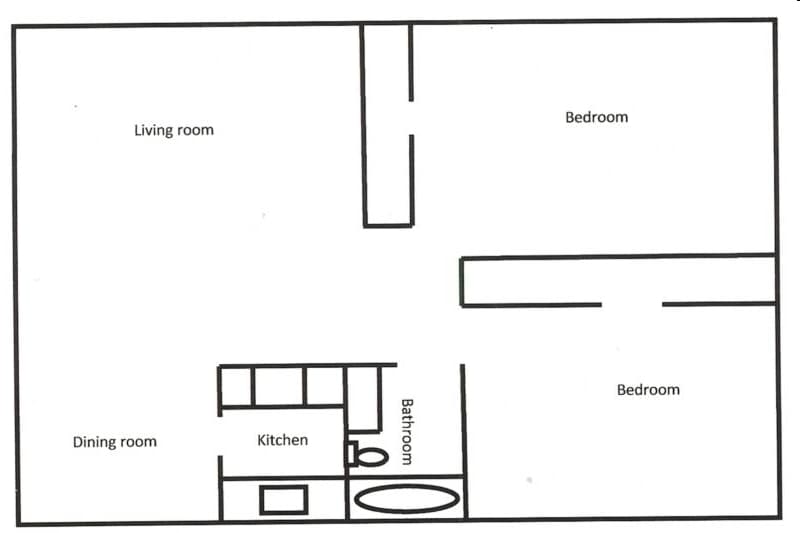 2BR/1BA - 2 Bedroom Plus