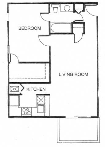 Floor Plan - Large One Bedrooms