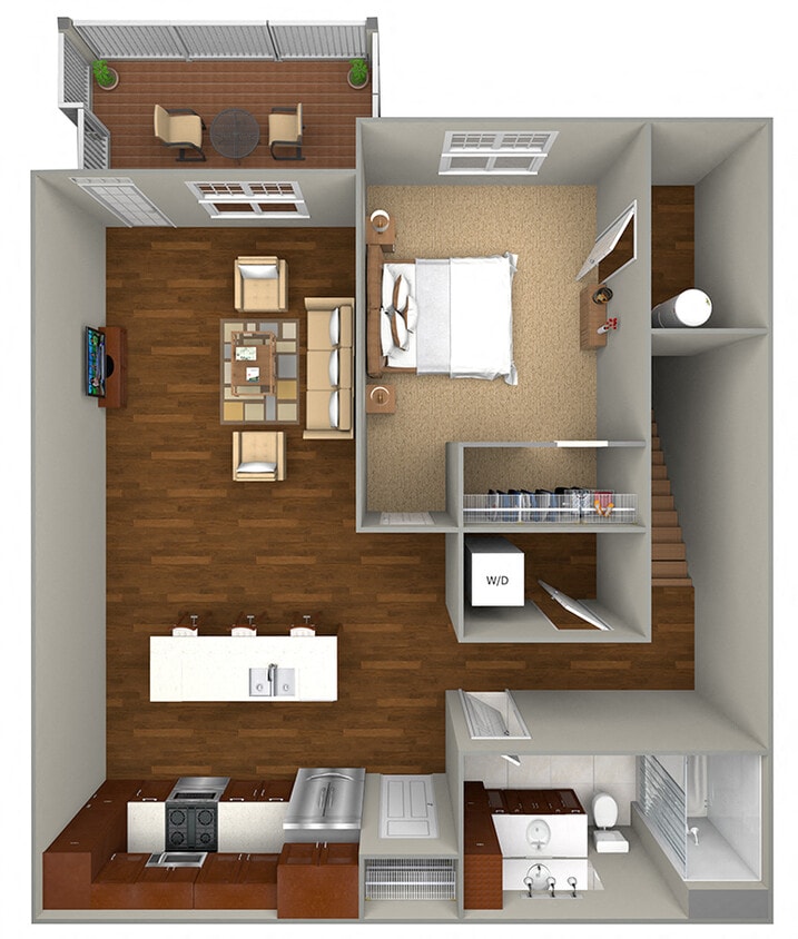 Floor Plan - 1 bedroom (850 sf)