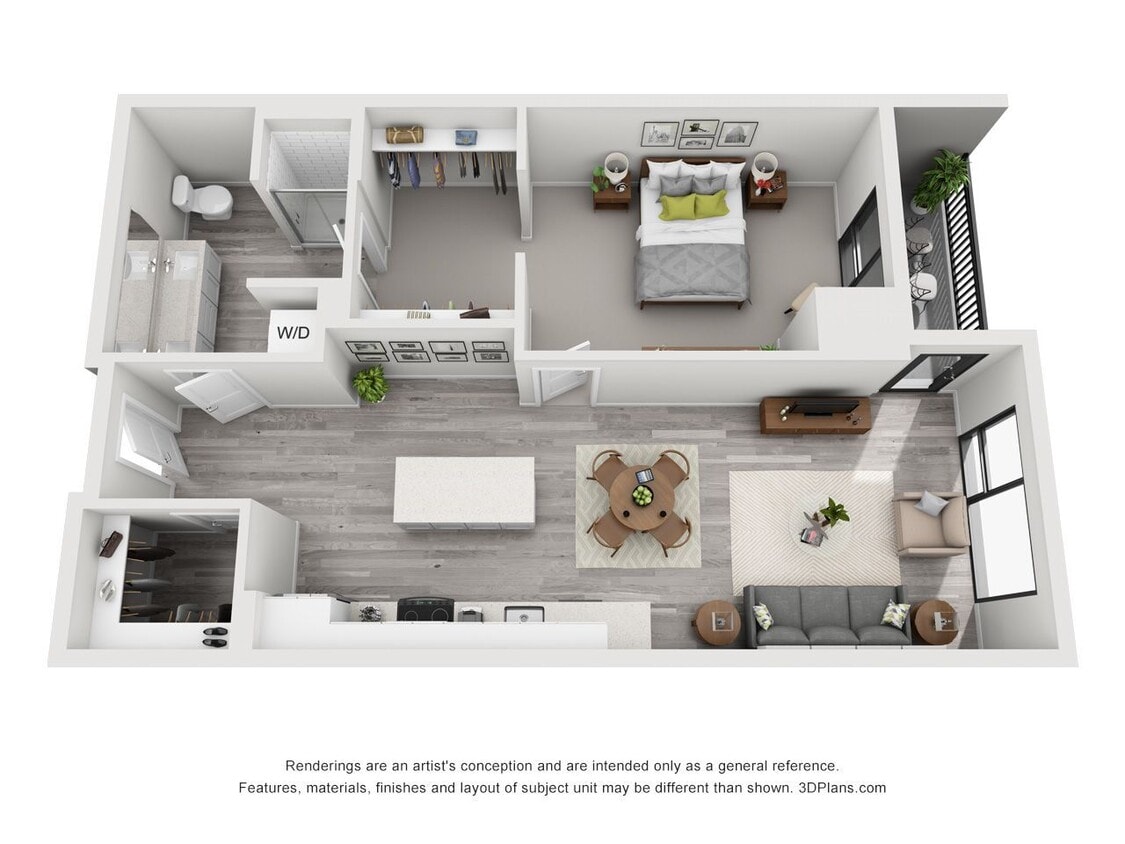 The Glenn - B7 - 1 Beds - 1 Baths - 897 Sq. ft. - B7