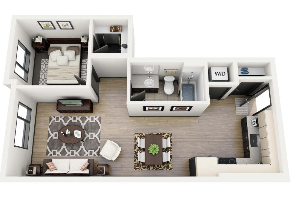 Floor Plan - 1x1 Plan A