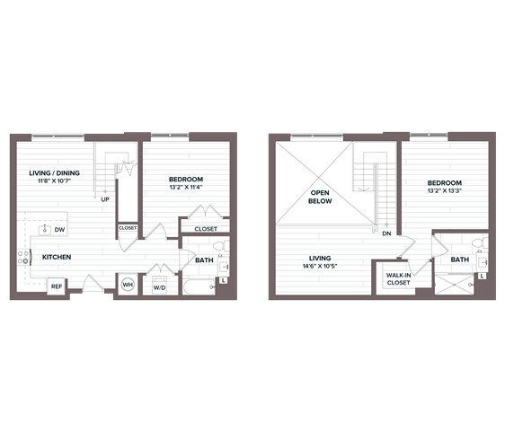 Floor Plan - 2 Bed/2 Bath Loft - BL1 Bldg F