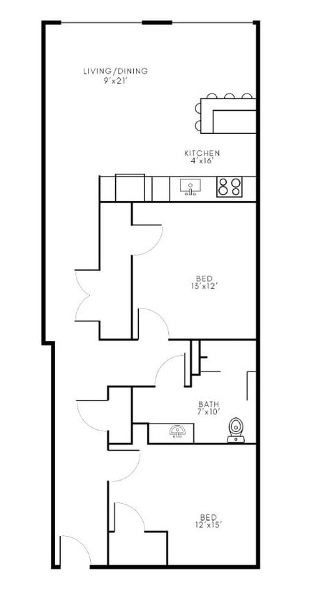 Floor Plan - 2x1 - B7