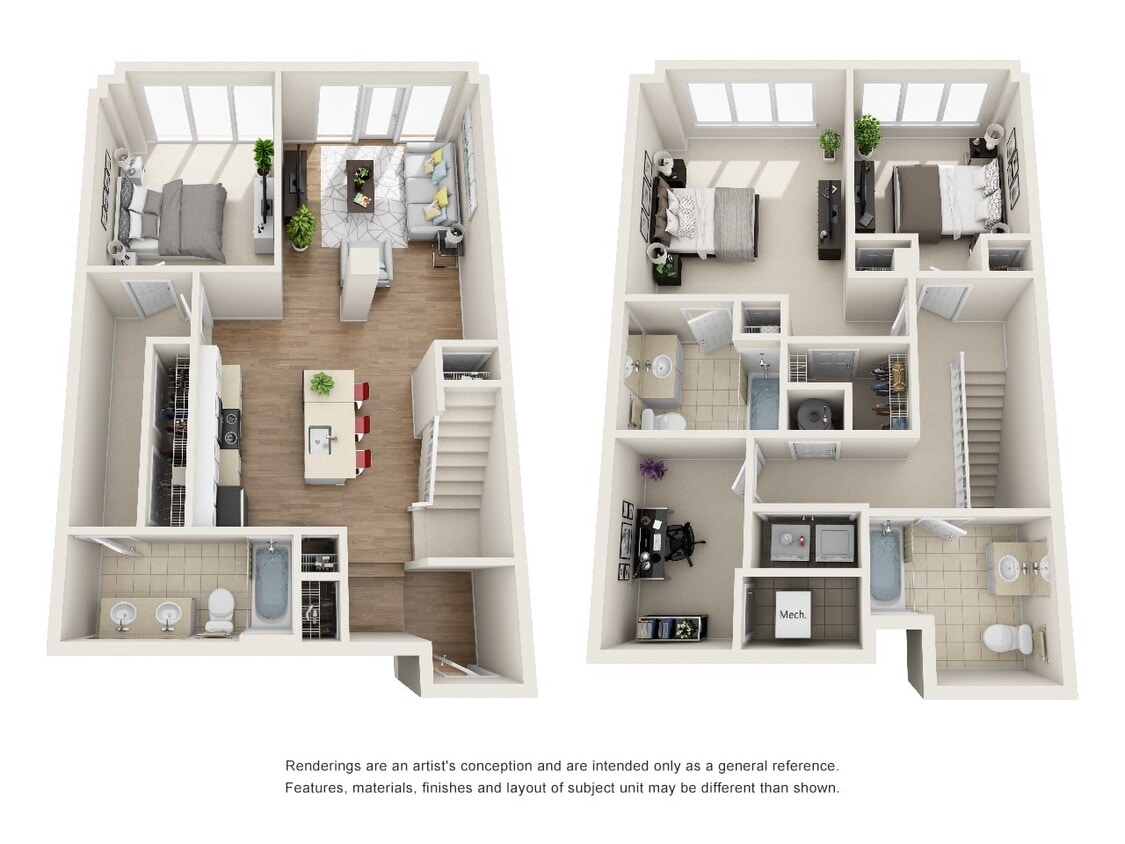 Floor Plan - 3 bedroom, 3 bath