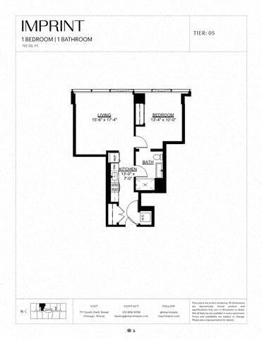 Floor Plan - One Bedroom B