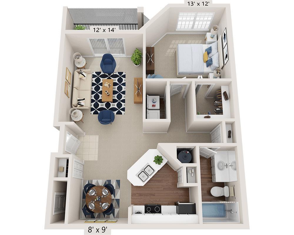 Floor Plan - One Bedroom A1