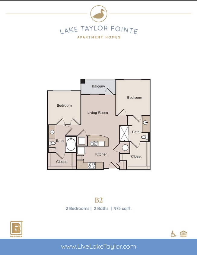 Floor Plan - Join Our Two Bedroom Waitlist!