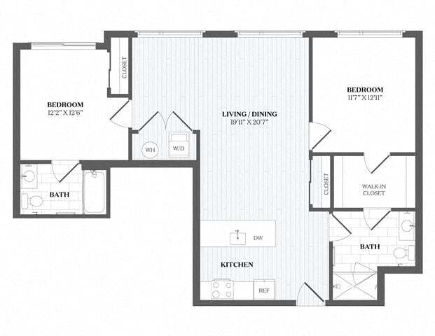 Floor Plan - 2 Bed/2 Bath-B5 - 29 Audubon Street