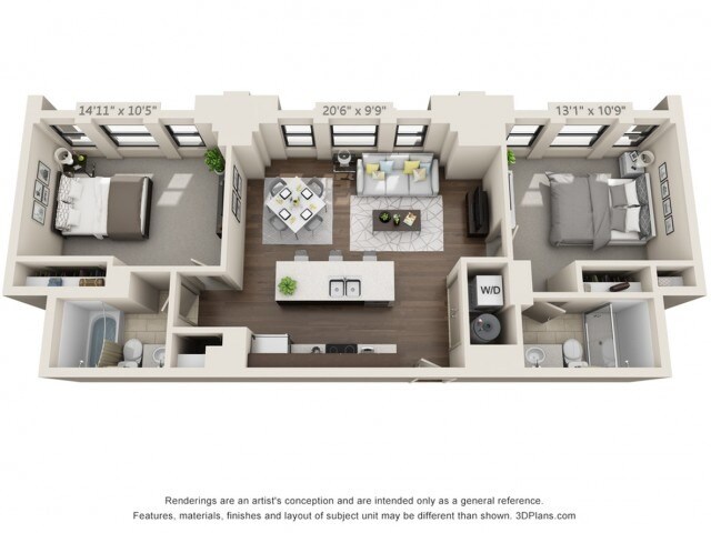 Two Bed Two Bath 900 sqft - Two Bed/Two Bath - 900