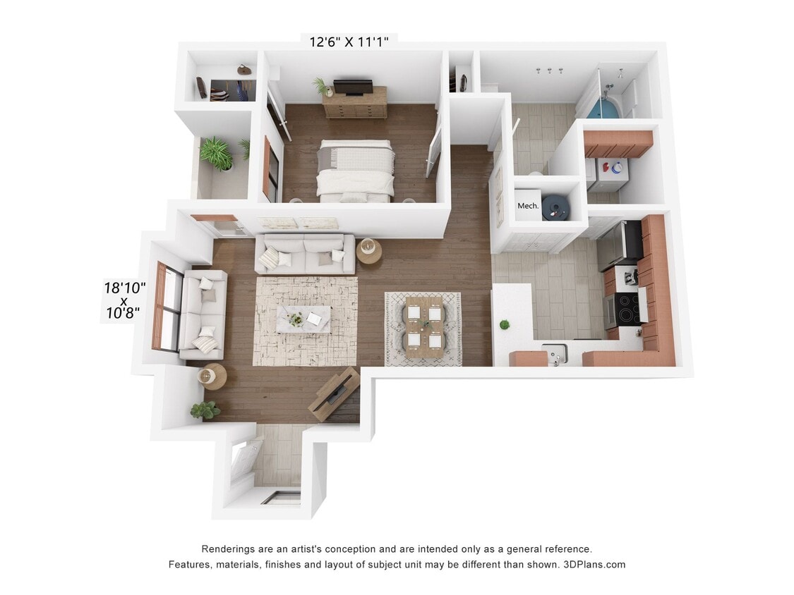 Floor Plan - The One Bedroom 