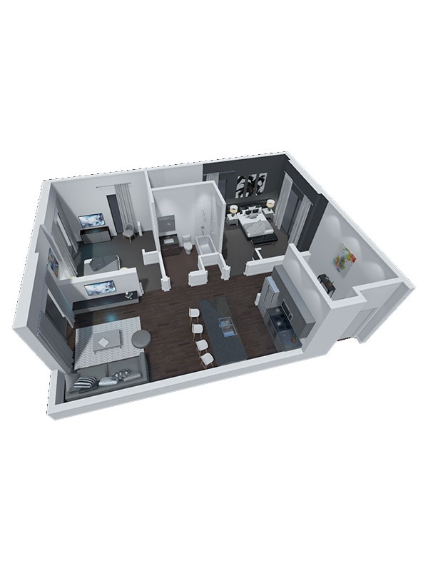 Floor Plan - Two Bed, Two Bath (C)