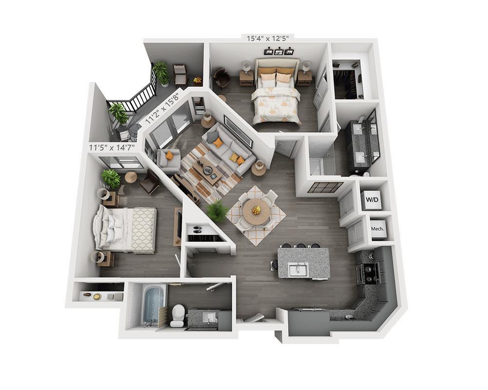 Floor Plan - Two Bedroom B2I-II