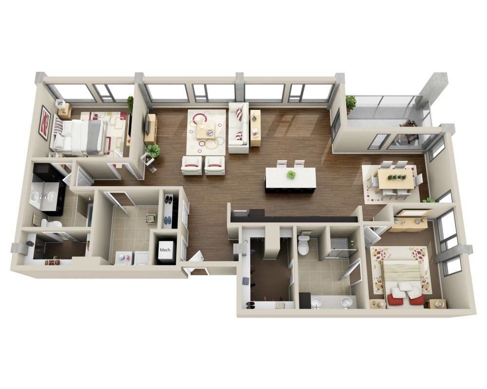 Floor Plan - Two Bedroom B2Y