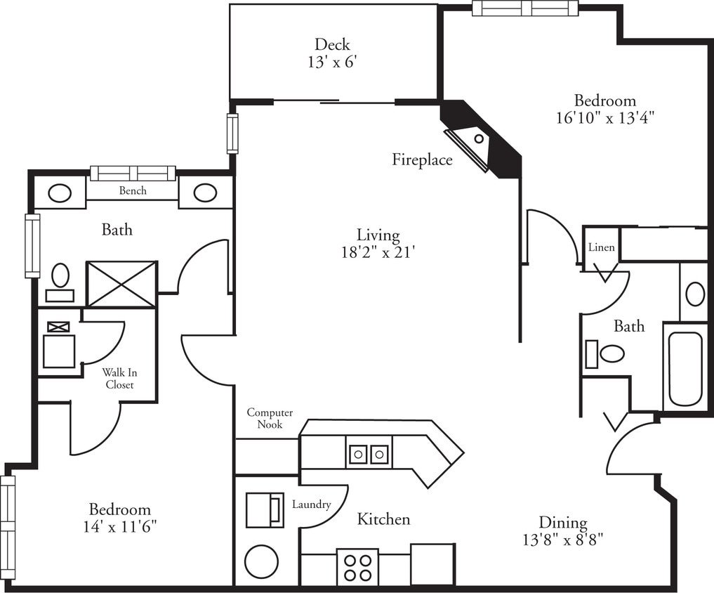 Floor Plan - Lofts - 2 Bed, 2 Bath Augusta