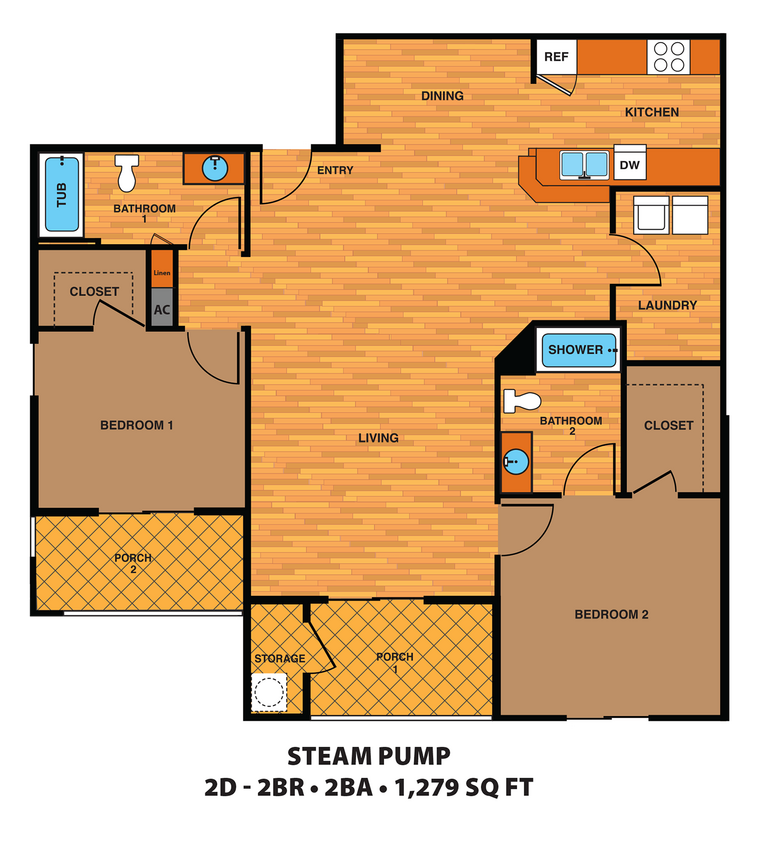 Floor Plan - 2D - Two Bedroom