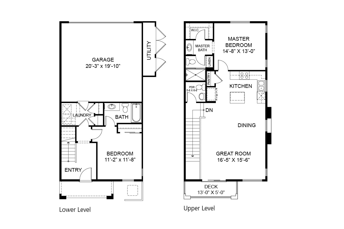 Floor Plan - 2 Bedroom Townhome Plan 4